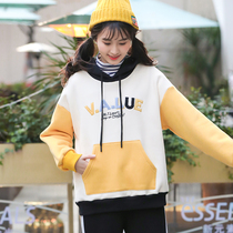 Autumn and winter clothes thick and velvet girl sense junior high school students high school girls loose Korean cute sweet and sweet academic style