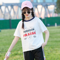 Junior high school students short sleeve T-shirt girls summer cotton Korean version of loose summer high school girls cute cartoon top