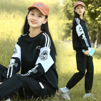 Junior high school student sports suit spring and autumn fashion girl girl Big Child high school girl 2021 new foreign atmosphere