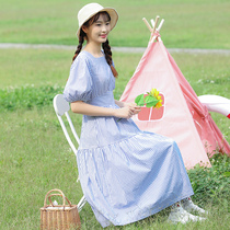 Mori dress long knee Plaid thin summer girl child 15 years old 12 high school junior high school students long skirt