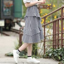 2020 girl new summer skirt junior high school students plaid pleated skirt high school school style summer dress