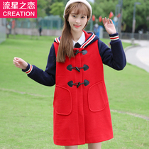 Young girl autumn and winter Korean version of woolen coat middle school students winter coat thick 2020 New