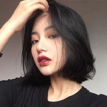 Wig set Female real human hair Short hair Japanese fake hair real hair Full set Full top face repair age reduction round face cool