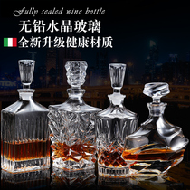 Large crystal glass wine bottle creative red wine decanter household whiskey bottle with lid wine bottle white wine container