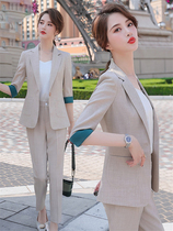  Professional three-quarter sleeve blazer womens autumn new temperament casual OL formal suit shorts suit two-piece suit