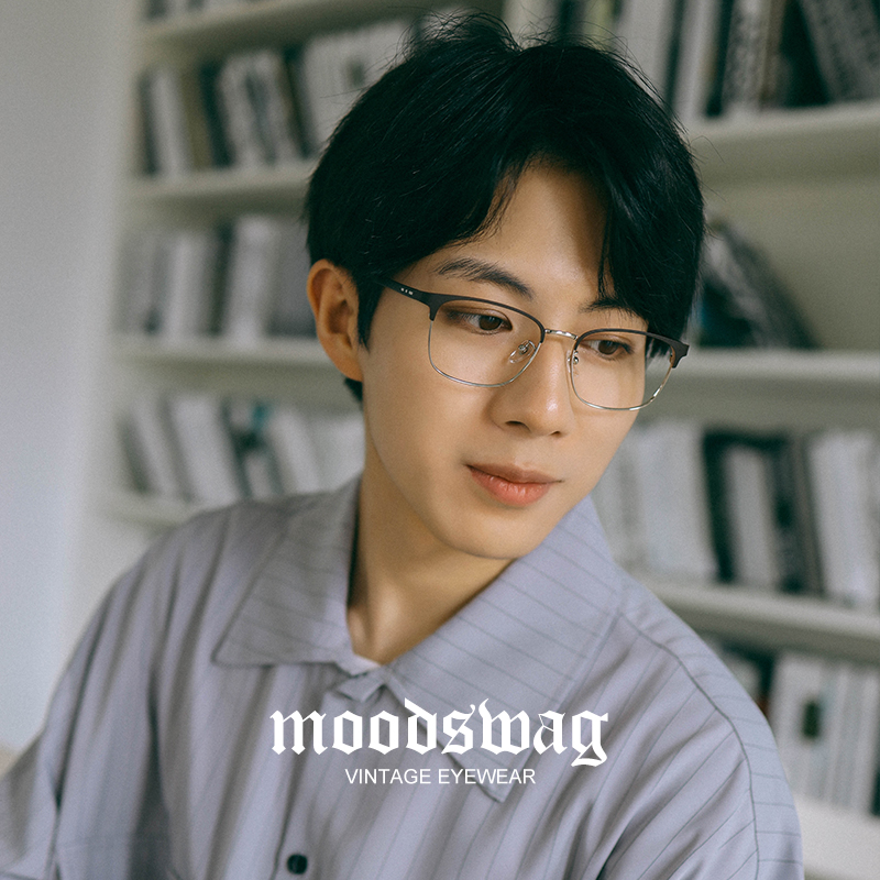 Ink Shou Japanese retro half-framed glasses male Chao Sven can be accompanied by lenses myopia glasses frame frame female large face thin