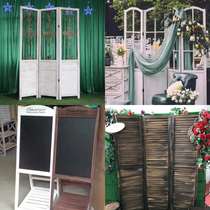 Outdoor lawn wedding props Forest wedding welcome area window retro decoration white wooden box screen