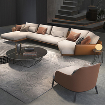 Italian minimalist technology cloth sofa Nordic ins shaped corner large and small apartment fabric light luxury living room simple