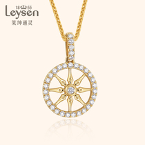 Lai Shen Tong Ling Jewelry 18K Gold Diamond Pendant Diamond Necklace Women Set choker Special Cabinet Royal Carriage