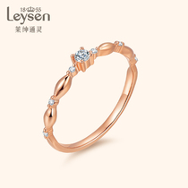 Laisen Tongling Jewelry 18K gold diamond ring folding commuter diamond ring female Garden party series Princess Corolla