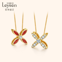 Laisen Tongling jewelry annual limited diamond necklace gem enamel agate pendant Queen series double-sided Queen