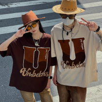 ON9 STORE Not the same mistress Chocolate Take iron color gamey too great a towel embroidered short sleeve T-shirt