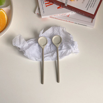 Orange sauce x Korea ins retro ceramic long-handled coffee spoon mixing spoon literary small spoon