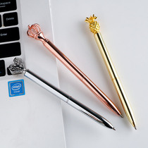 Korean pineapple heart-shaped hollow oil ballpoint pen Crown goddess scepter cute student gift custom lettering