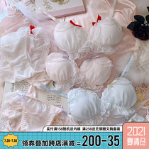 Japanese underwear Lolita lolita girl sexy cute thin section pure desire without rims triangle cup bra set