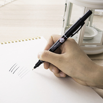 Del stationery marker pen S563 double head art hook Black thin head thick head large pen marker pen