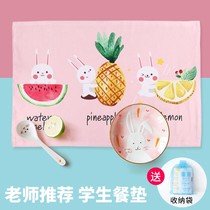 Table mat table cloth oil-proof waterproof table cloth towel primary school children cartoon napkin cloth foldable Cotton