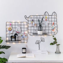 INS grid treasure Photo Wall room Nordic decoration wrought iron pendant bedroom dormitory Net red photo frame wall decoration