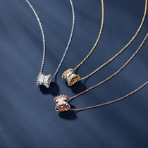 Rose gold diamond necklace female real diamond 18K gold small waist pendant niche simple adjustable choker