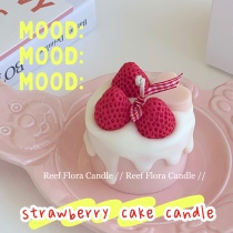 Reef Flora cream strawberry love cake scented candle dessert holiday gift Korean ins girl heart