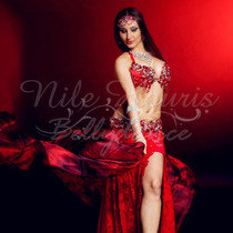 Neilos exquisite craftsmanship belly dance silk scarf hand gauze red and black tie dye sinfl Original sin