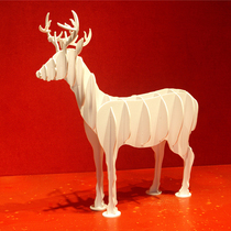 Flat three-dimensional shape PVC board Christmas elk ornaments large window winter decoration Christmas supplies