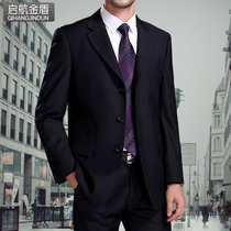 Mens suit set middle-aged business leisure professional suit slim black three-button wedding coat spring and autumn size
