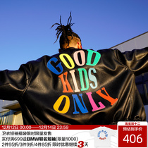 FFF official AFGK2021 autumn and winter New color LOGO mens motorcycle leather jacket black leather jacket coat tide