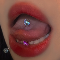 Satans children can be desired and cautious Tongue nails hot girls niche European and American tongue ring tongue nails perforated jewelry tide