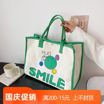 Mummy bag 2021 new large capacity canvas bag summer tote bag fashion Korean one-shoulder mother baby bag