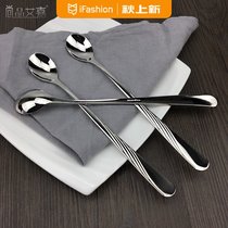 European style with long handle stirring spoon 1810 stainless steel coffee spoon milk juice honey spoon foreign trade export tableware