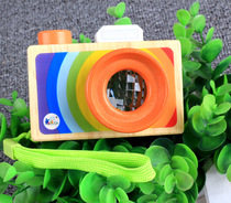 Wooden cartoon SLR camera kaleidoscope multi-prism variable bee eye effect Childrens Fun Science and Education toy