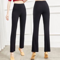 Dance pants female practice uniform straight tube micro-body dance pants training bodybuilding yoga black clothing spring and autumn