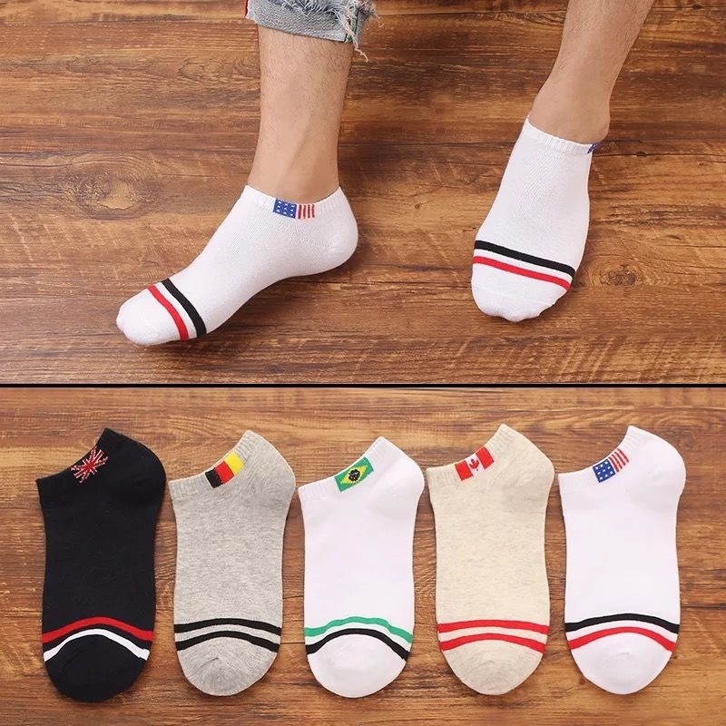 (5-10 pairs of socks mens summer)Breathable socks mens socks shallow mouth invisible boat socks Sweat-absorbing deodorant mens socks