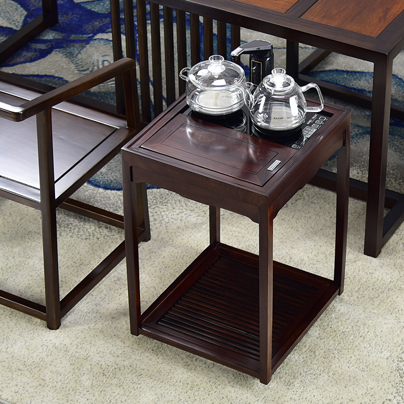 Tea cabinet solid wood mobile tea cart tea cabinet rack corner corner tea table home small tea table flower pear wood