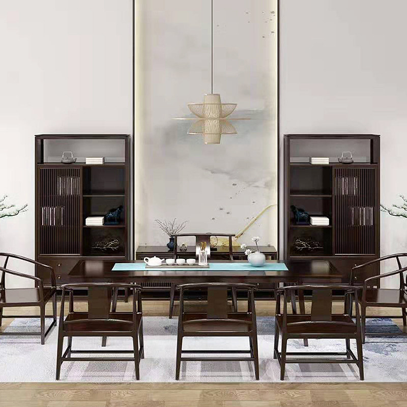 Boyuan black eucalyptus tea cabinet several new Chinese Bogu rack solid wood tea set spare parts Dobaoge tea cabinet rack