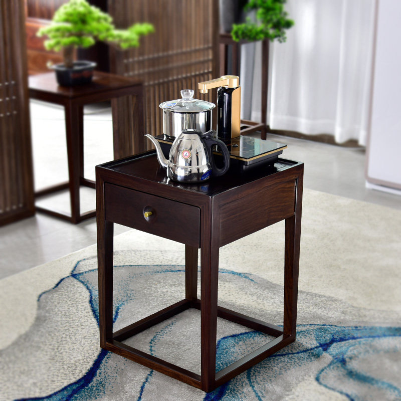 Boyuan tea cabinet tea cabinet side a few new Chinese home tea table tea induction cooker boiling shelf black eucalyptus flowers