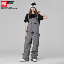 NANDN Korean version single board strap ski pants jumpsuit waterproof mens and womens snow pants jumpsuit wild snow wear-resistant