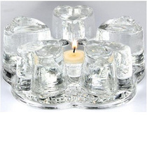 Special price flower teapot special heat-resistant glass insulation heating base heart-shaped glass insulation plate candle holder