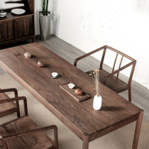 Black Walnuts Tea Table Solid Wood Home Modern Minimalist Desk Dining Table New Chinese Desk Painting Book Case Writing Desk