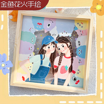 Goldfish Flower Handdrawn Picture of acrylic pictures custom graduation gift girlfriends birthday couple creative DIY cartoon