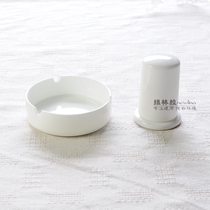 Bone Porcelain Toothpick Cylinder Pure White Ashtray
