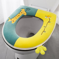 Household plush toilet cushion winter Universal Toilet cushion toilet gasket Four Seasons waterproof zipper toilet cover