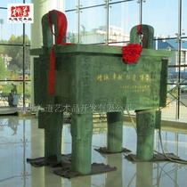 Set to be Square Opening Bronze Tripod Large Antique Division mother E-tripod large pendulum piece pure copper casting floor copper sculpture customization