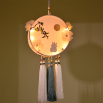 Handmade Silk Mid-Autumn Festival Ancient Wind Palace Lantern Flower Jade Moon Rabbit Creative Lantern Gift Hanfu Chinese Handwear