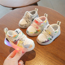 Next Road baby toddler shoes 2021 spring and autumn men and women children Light Light non slip baby soft bottom white board shoes