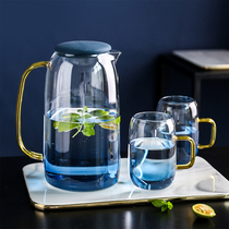 Kawashimaya Nordic cold water kettle Cold plain water kettle Household glass high temperature resistant tie pot Cold water cold water cup set