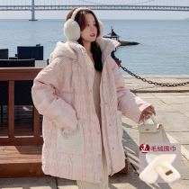 Short cotton-padded women 2021 Winter new Korean version of loose thick lamb wool stitching cotton-padded jacket small student tide