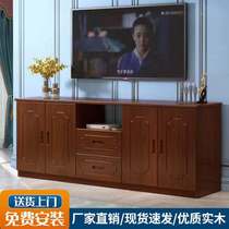 Solid wood TV cabinet Chinese storage cabinet Simple storage cabinet High living room cabinet bedroom cabinet tea cabinet Low cabinet combination