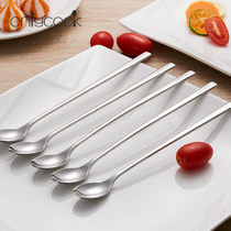 onlycook 304 stainless steel coffee spoon Korean food grade spoon household long handle mixing spoon tableware